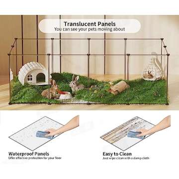 Pet Playpen,Puppy Playpen Transparent Small Animals Playpen, Pet Fence Yard Fence for Puppy,Bunny,Guinea Pigs,Ferrets,Mice,Hamsters,Hedgehogs,Turtles