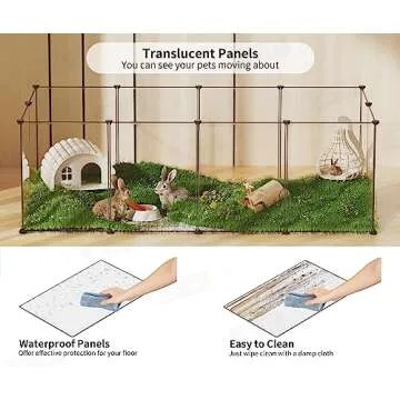 Pet Playpen,Puppy Playpen Transparent Small Animals Playpen, Pet Fence Yard Fence for Puppy,Bunny,Guinea Pigs,Ferrets,Mice,Hamsters,Hedgehogs,Turtles