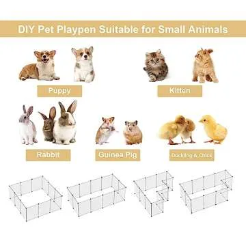 Pet Playpen,Puppy Playpen Transparent Small Animals Playpen, Pet Fence Yard Fence for Puppy,Bunny,Guinea Pigs,Ferrets,Mice,Hamsters,Hedgehogs,Turtles