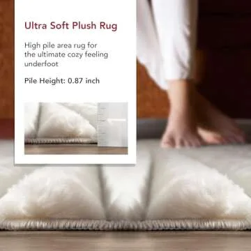 nuLOOM 4' x 6' Cozy Plush SuperiorWash Area Rug, Machine Washable, Non-Slip, Soft Fluffy Shag Carpet...