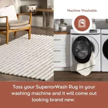 nuLOOM 4' x 6' Cozy Plush SuperiorWash Area Rug, Machine Washable, Non-Slip, Soft Fluffy Shag Carpet for Living Room Bedroom Kids Room Nursery Home Decor, Kai White