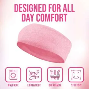 Styla Hair Headbands for Women Stretch Fashion Headbands 10 Pack Non-Slip Head Wraps Great for Spa, Sports, Yoga, Pilates, Running, Gym Headband, Workouts (Pastel)