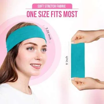 Styla Hair Headbands for Women Stretch Fashion Headbands 10 Pack Non-Slip Head Wraps Great for Spa, Sports, Yoga, Pilates, Running, Gym Headband, Workouts (Pastel)