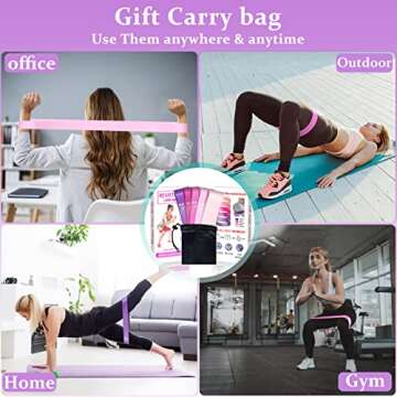 Resistance Band, Workout Equipment Work from Home, Exercise Equipment for Squat, Leg, Glute, Thigh, Fitness and Home Workout, Non Slip Booty Bands for Women, Gym Accessories for Yoga