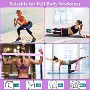 Resistance Band, Workout Equipment Work from Home, Exercise Equipment for Squat, Leg, Glute, Thigh, Fitness and Home Workout, Non Slip Booty Bands for Women, Gym Accessories for Yoga