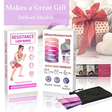 Resistance Band, Workout Equipment Work from Home, Exercise Equipment for Squat, Leg, Glute, Thigh, Fitness and Home Workout, Non Slip Booty Bands for Women, Gym Accessories for Yoga