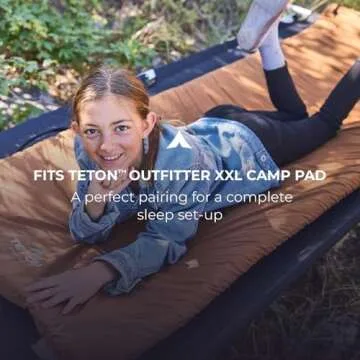 TETON Sports Camping Cot with Patented Pivot Arm - Folding Camping Cot for Car & Tent Camping - Durable Canvas Sleeping Cot - Portable Camping Accessory - 86" x 45" - Outfitter XXL,Black