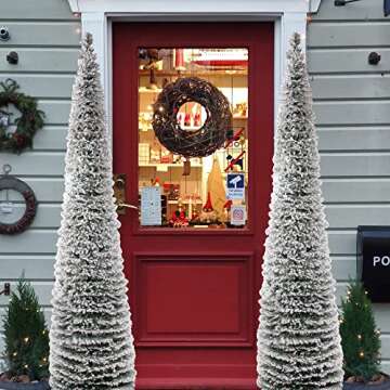 DOYOLLA 5ft Snow Flocked Christmas Tree - Perfect for Small Spaces