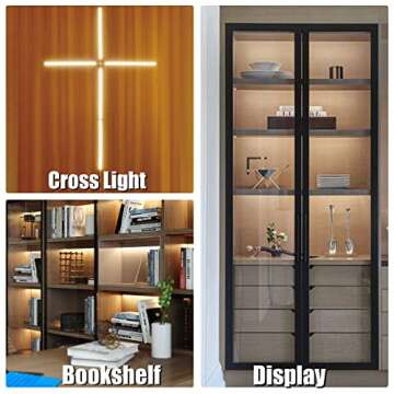 WOBANE Under Cabinet Lighting Kit,8PCS 12 inch Led Light Bars,Under Counter Lights for Kitchen,Cupboard,Desk,Bookcase,Shelf,Showcase Display,DIY Tape Light,Variety Connectors,1200lm,2700K WarmWhite