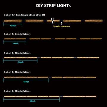 WOBANE Under Cabinet Lighting Kit,8PCS 12 inch Led Light Bars,Under Counter Lights for Kitchen,Cupboard,Desk,Bookcase,Shelf,Showcase Display,DIY Tape Light,Variety Connectors,1200lm,2700K WarmWhite