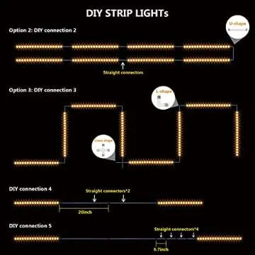 WOBANE Under Cabinet Lighting Kit,8PCS 12 inch Led Light Bars,Under Counter Lights for Kitchen,Cupboard,Desk,Bookcase,Shelf,Showcase Display,DIY Tape Light,Variety Connectors,1200lm,2700K WarmWhite