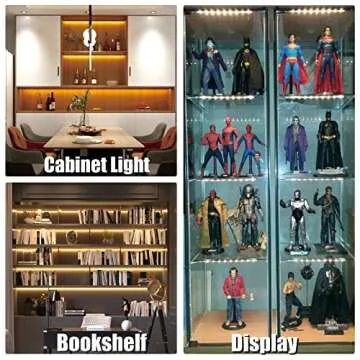 WOBANE Under Cabinet Lighting Kit,8PCS 12 inch Led Light Bars,Under Counter Lights for Kitchen,Cupboard,Desk,Bookcase,Shelf,Showcase Display,DIY Tape Light,Variety Connectors,1200lm,2700K WarmWhite