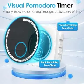 HAUKINIX Pomodoro Timer Productivity Timer Focus Timer 99 Min Visual Timer Countdown Stopwatch Desk ADHD Timer for Study, Work, Student, Procrastination, Loud Alarm/Mute/Vibration, 2 Brightness Levels