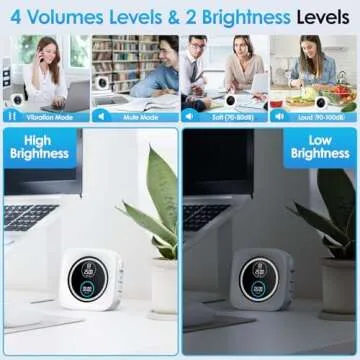 HAUKINIX Pomodoro Timer Productivity Timer Focus Timer 99 Min Visual Timer Countdown Stopwatch Desk ADHD Timer for Study, Work, Student, Procrastination, Loud Alarm/Mute/Vibration, 2 Brightness Levels