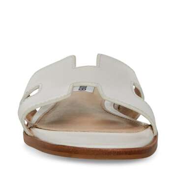 Steve Madden Women's Hadyn Sandal, White Leather, 8