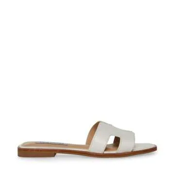 Steve Madden Women's Hadyn Sandal, White Leather, 8