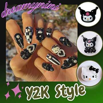 Cute Kawaii Nail Charms 70 PCS for Lovely Nail Art