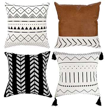 Stylish QIANHED Boho Throw Pillow Covers Set of 4