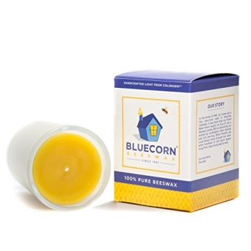 Bluecorn Beeswax 8.5oz Pure Raw Candle in Glass
