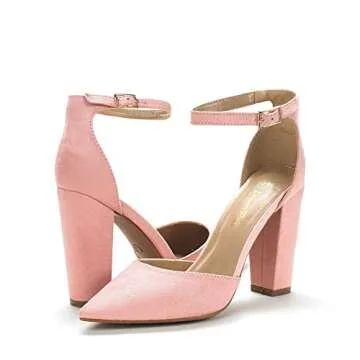 DREAM PAIRS Women's Coco High Heels with Block Heels