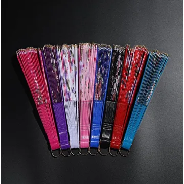 BABEYOND 8pcs Floral Folding Hand Fans for Parties