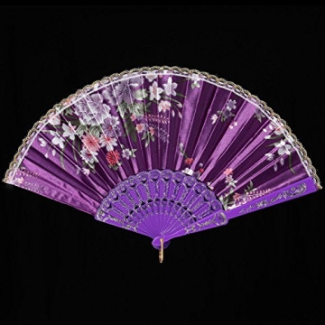 BABEYOND 8pcs Floral Folding Hand Fans for Parties