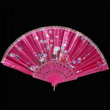 BABEYOND 8pcs Floral Folding Hand Fans for Parties