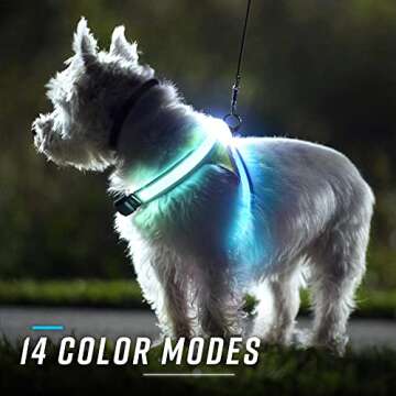 Noxgear LightHound - Multicolor LED Illuminated, Reflective Dog Harness (Medium)