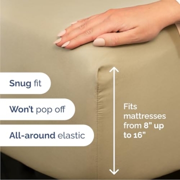 Queen Size 4 Piece Sheet Set - Comfy Breathable & Cooling Sheets - Hotel Luxury Bed Sheets for Women, Men, Kids & Teens - Deep Pockets, Easy-Fit, and Wrinkle Free Sheets - Beige Oeko-Tex Bed Sheet Set