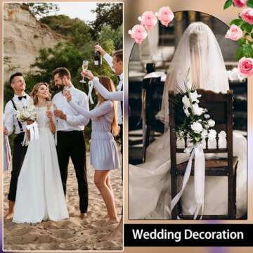 Premium White Satin Ribbon 60 Yards for Crafts and Gifts