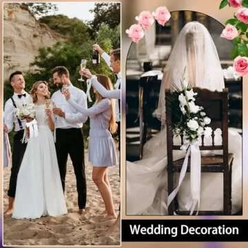 Premium White Satin Ribbon 60 Yards for Crafts and Gifts