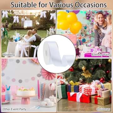 Premium White Satin Ribbon 60 Yards for Crafts and Gifts