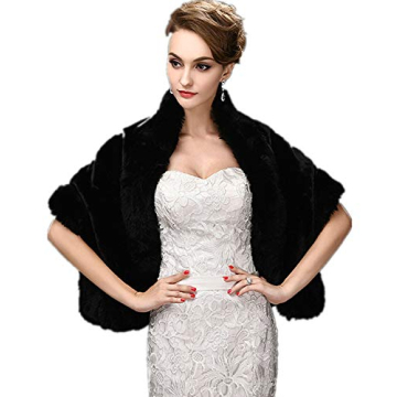 Elegant CHITONE Women's Faux Fur Wrap for Weddings & Events