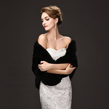 Elegant CHITONE Women's Faux Fur Wrap for Weddings & Events