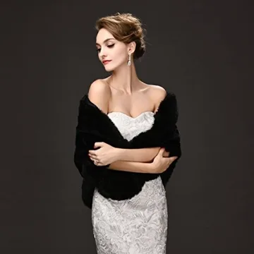 Elegant CHITONE Women's Faux Fur Wrap for Weddings & Events