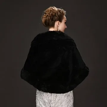 Elegant CHITONE Women's Faux Fur Wrap for Weddings & Events