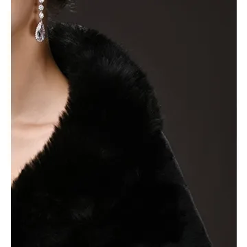 Elegant CHITONE Women's Faux Fur Wrap for Weddings & Events