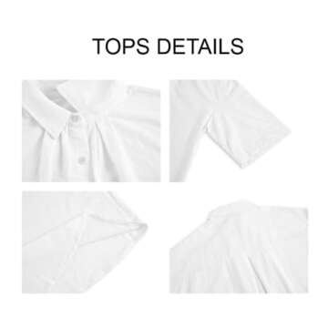 Gafeng Womens Linen Set Short Sleeve Blouse & Shorts