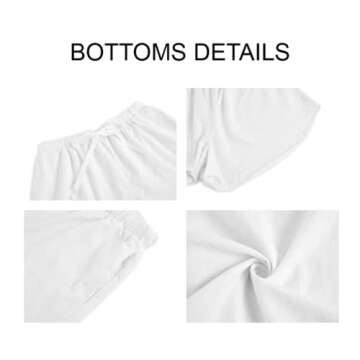 Gafeng Womens Linen Set Short Sleeve Blouse & Shorts