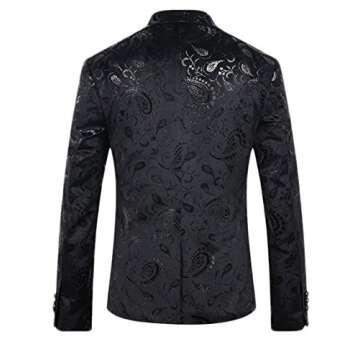 Cloudstyle Men's Dress Floral Suit Notched Lapel Slim Fit Stylish Blazer Dress Suit