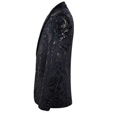 Cloudstyle Men's Dress Floral Suit Notched Lapel Slim Fit Stylish Blazer Dress Suit