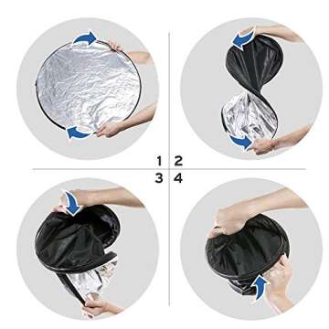 24" 5-in-1 Collapsible Reflector for Perfect Photography Light