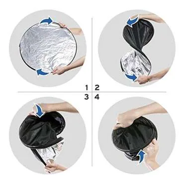 24" 5-in-1 Collapsible Reflector for Perfect Photography Light