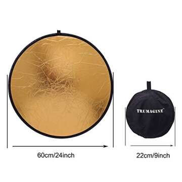 24" 5-in-1 Collapsible Reflector for Perfect Photography Light