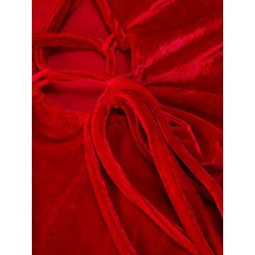 Clothink Women Strapless Velvet Bodysuit Back Lace Up Jumpsuit,Sexy Bodysuit Top Playboy Bunny Halloween Costume Red L