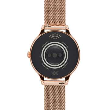 Fossil 42mm Gen 5E Stainless Steel Mesh Touchscreen Smart Watch with Heart Rate, Color: Rose Gold (Model: FTW6068)