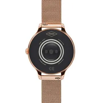 Fossil 42mm Gen 5E Stainless Steel Mesh Touchscreen Smart Watch with Heart Rate, Color: Rose Gold (Model: FTW6068)