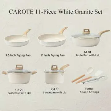 CAROTE Nonstick Granite Cookware Set, 11 Pcs