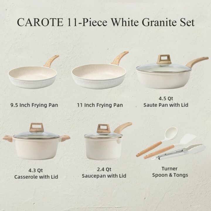 CAROTE Nonstick Granite Cookware Set, 11 Pcs