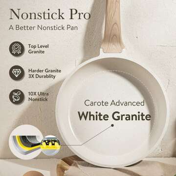 CAROTE Nonstick Granite Cookware Set, 11 Pcs
